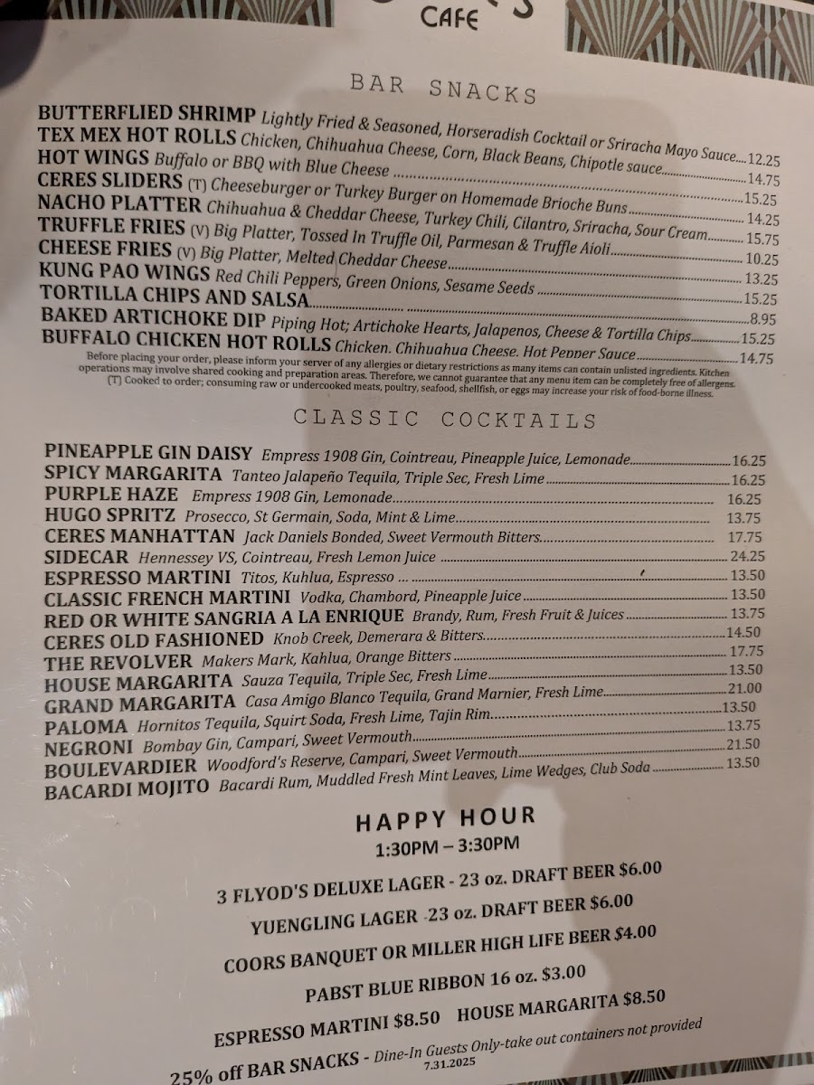 Ceres Cafe Menu - Image 2